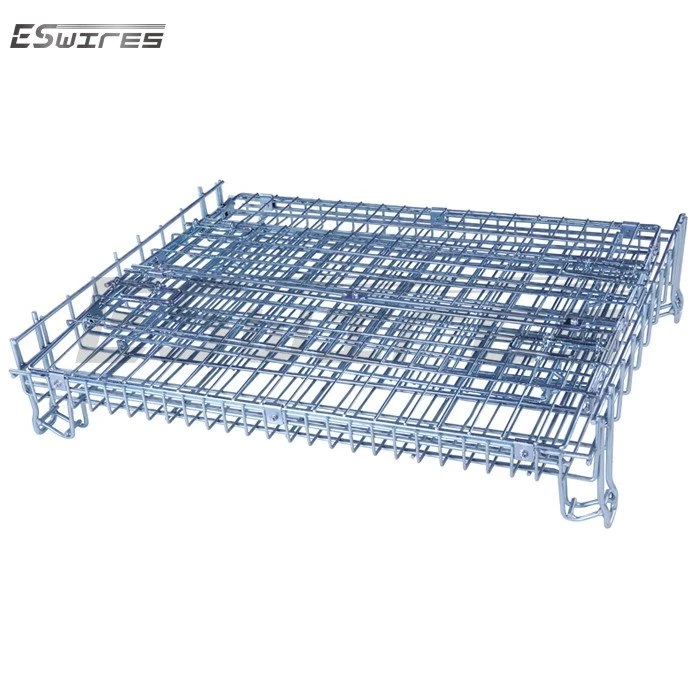 Metal wire mesh container fold